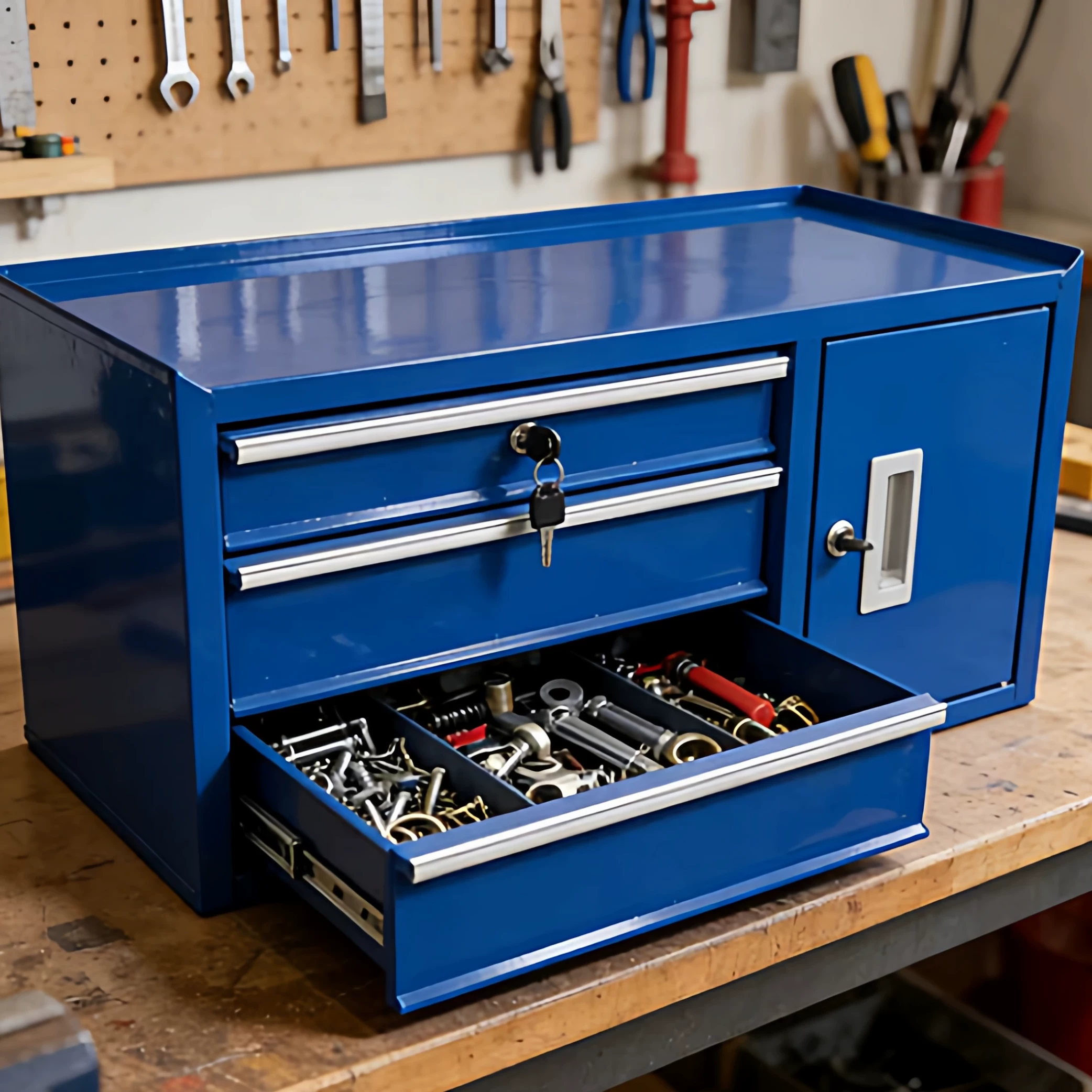 Tools Box For Workshop - Multifunctionele ijzeren bureau gereedschapskast, metalen opbergdoos