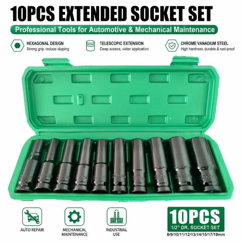 Special Workshop Tools - 10-delige 1/2 inch metrische diepe impact