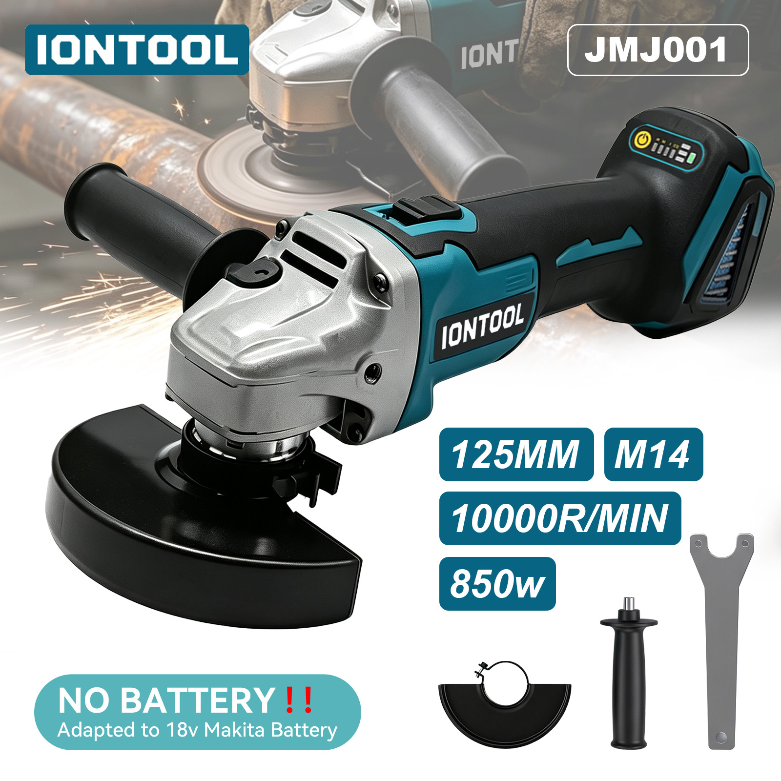Tools For Fabrication Workshop - IONTOOL Draadloze Slijptol 850W 125mm Gereedschap