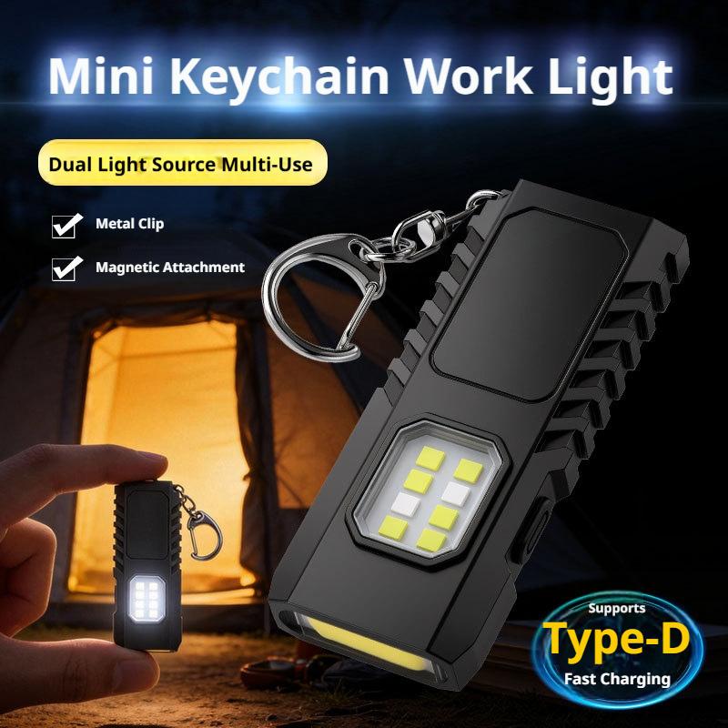 Tools Work - Mini EDC sleutelhanger zaklamp USB oplaadbaar